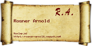 Rosner Arnold névjegykártya